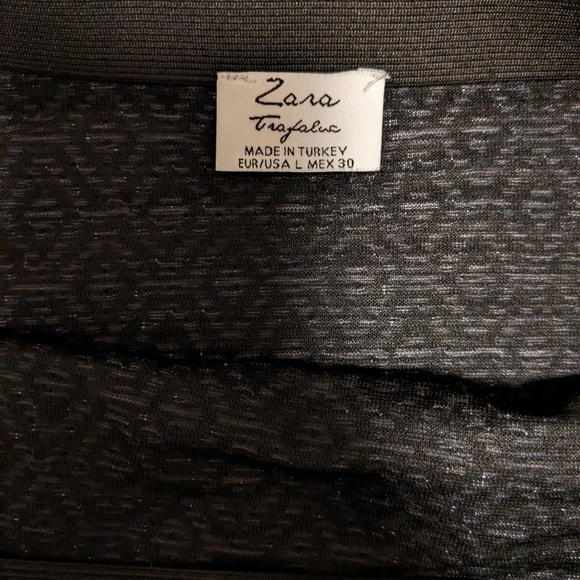 Zara Vintage Navy Blue Artsy Geometric A-Line Mini Skirt - Picture 5 of 6